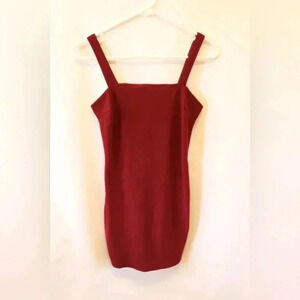 Charlotte Russe Burgundy/Dark Red Mini Formal Bodycon Dress Strap SMALL Solid